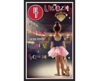 Birthday Card 4th Birthday, Ballerina, 13x20,5 cm